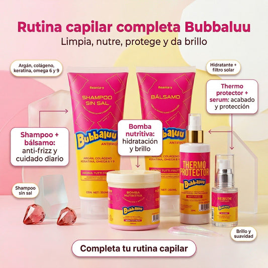 Cuidado Capilar Bubbaluu Tutti Frutti 🍬: Argán + Keratina para una Regeneración Profunda