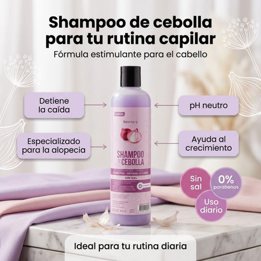 Tratamiento Estimulante Capilar de Cebolla: Shampoo + Bálsamo + Termoprotector 💜✨